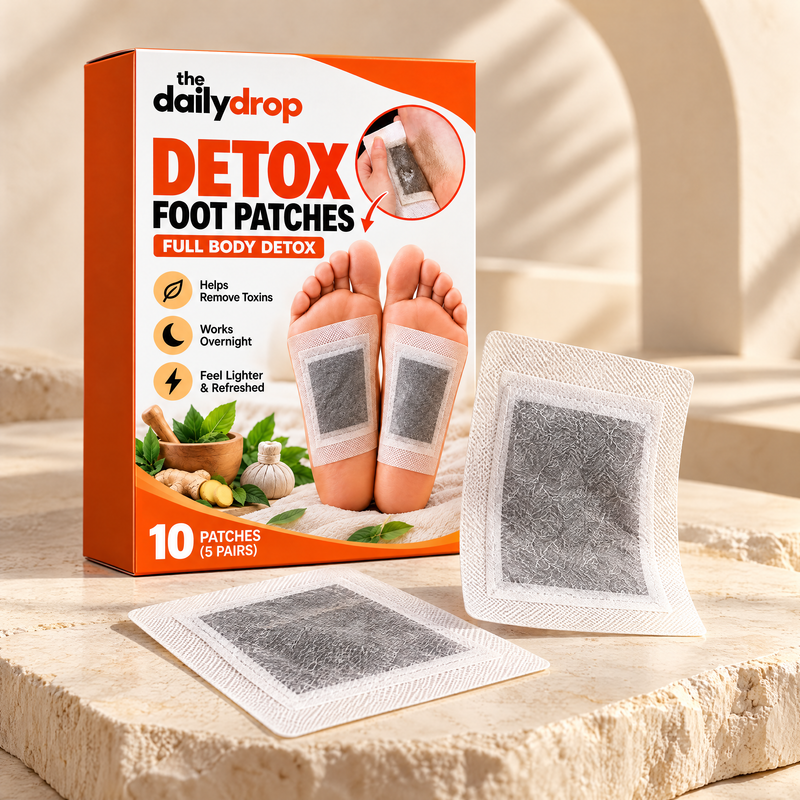 The Daily Drop Foot Detox Patches box, 10 patches (5 pairs)