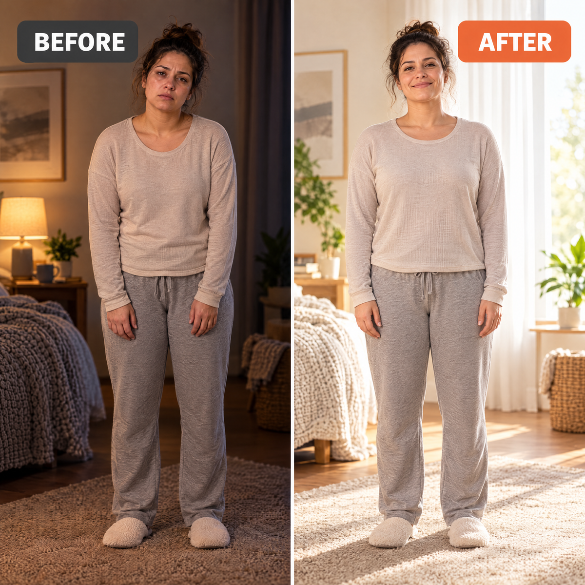 Before and after, head to toe