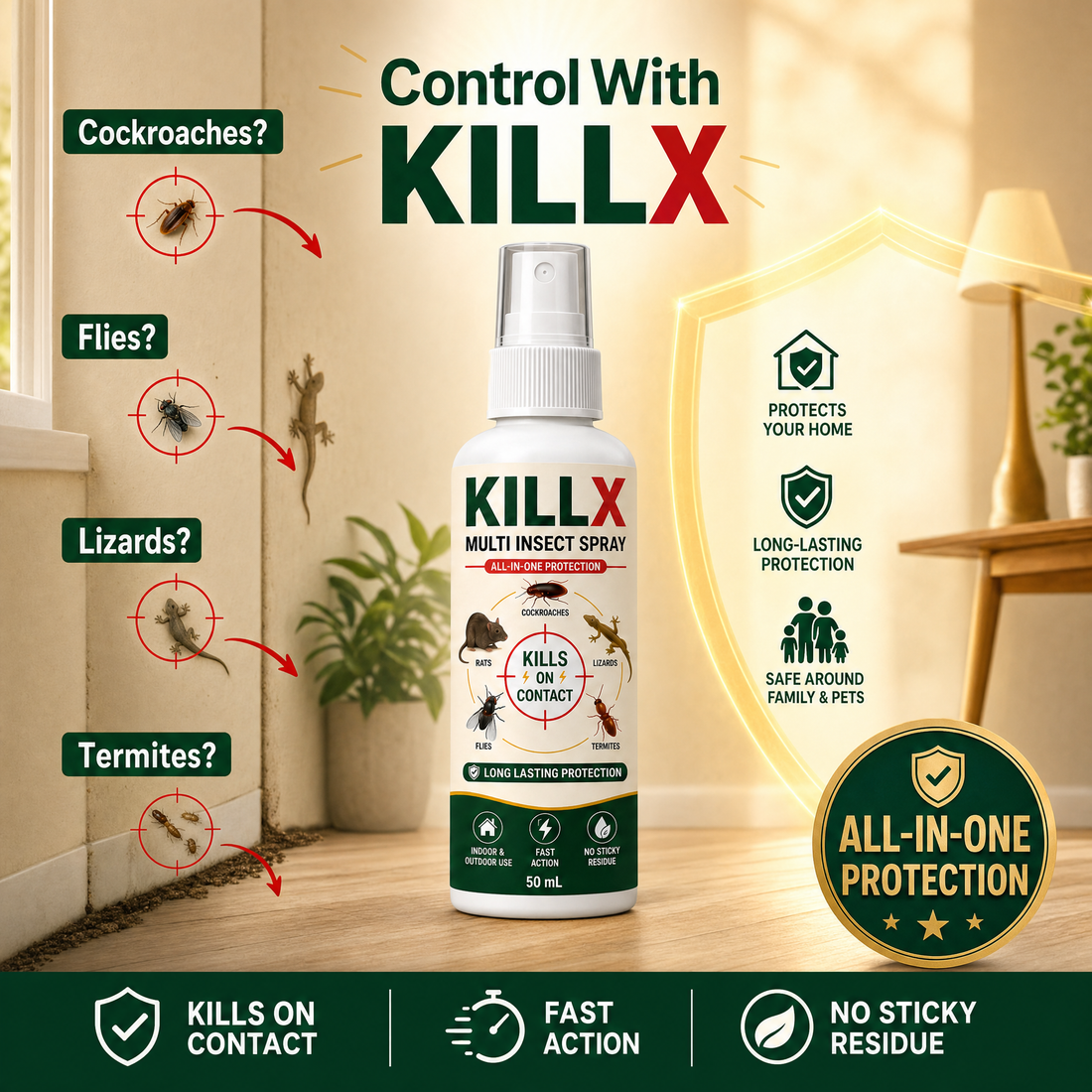 How to use: shake well, spray in pest areas, let it dry