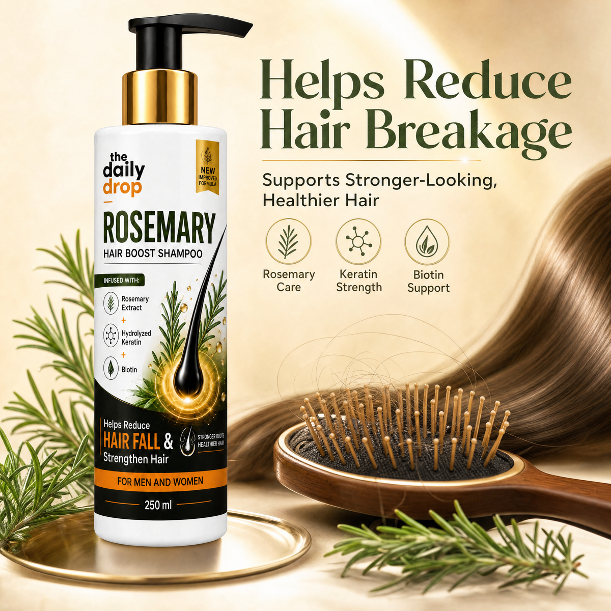 Rosemary Hair Boost Shampoo with Hydrolyzed Keratin & Biotin