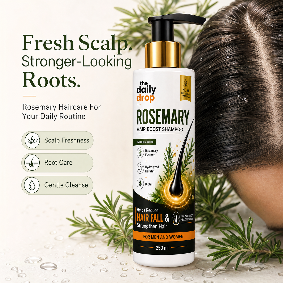 Rosemary Hair Boost Shampoo with Hydrolyzed Keratin & Biotin
