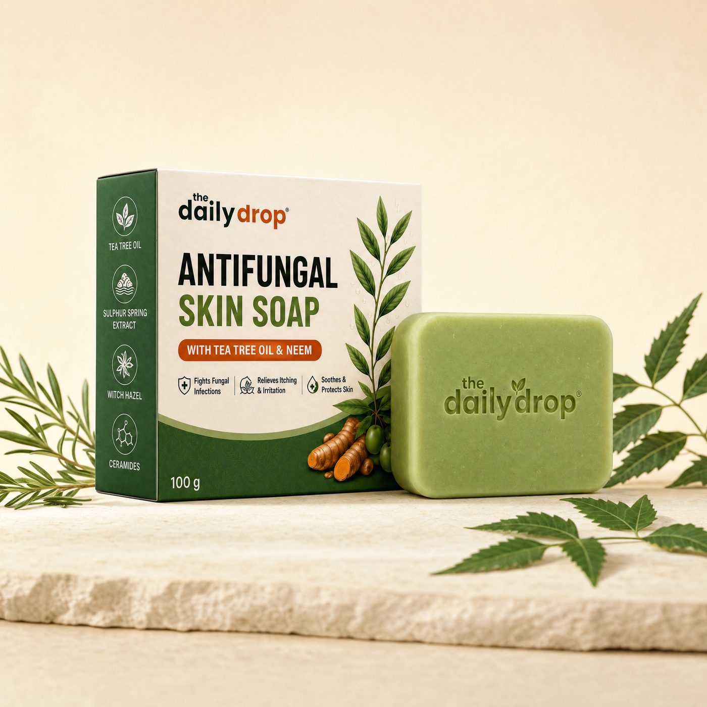 The Daily Drop Anti-Fungal Skin Soap box and bar